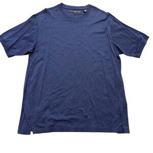 Tricots St Raphael Blank Mens T-Shirt Size L Navy Blue Mercerized Cotton USA